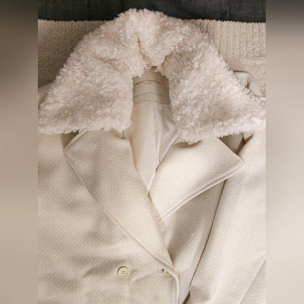 Amanda Uprichard Ivory Carrington Coat Sz Medium - Picture 12 of 17